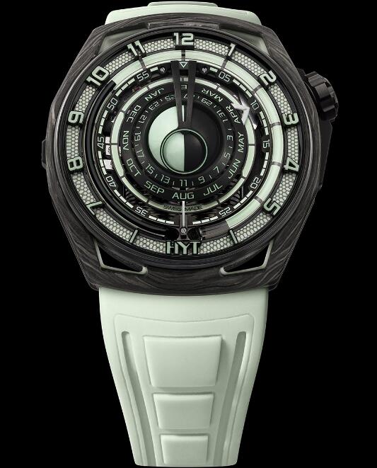 Review Replica HYT Moon Runner White Neon H02800-A watch - Click Image to Close